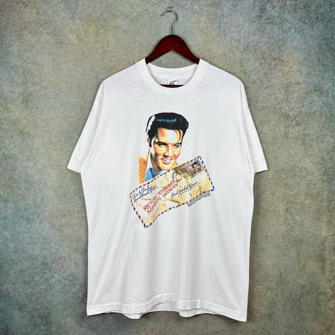 Vintage Elvis Presley Stamp T Shirt XL