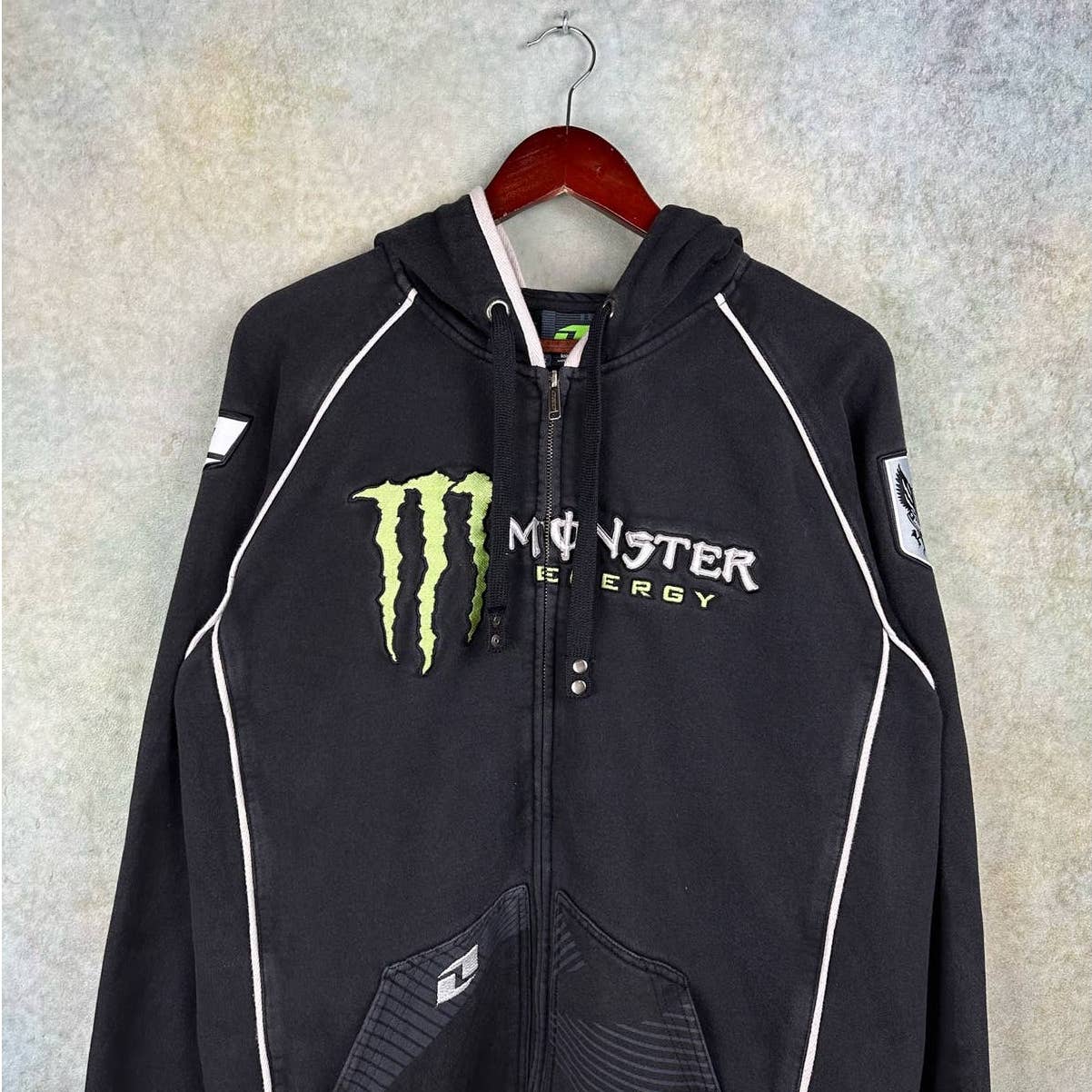 Y2K Monster Energy Full Zip Hoodie L