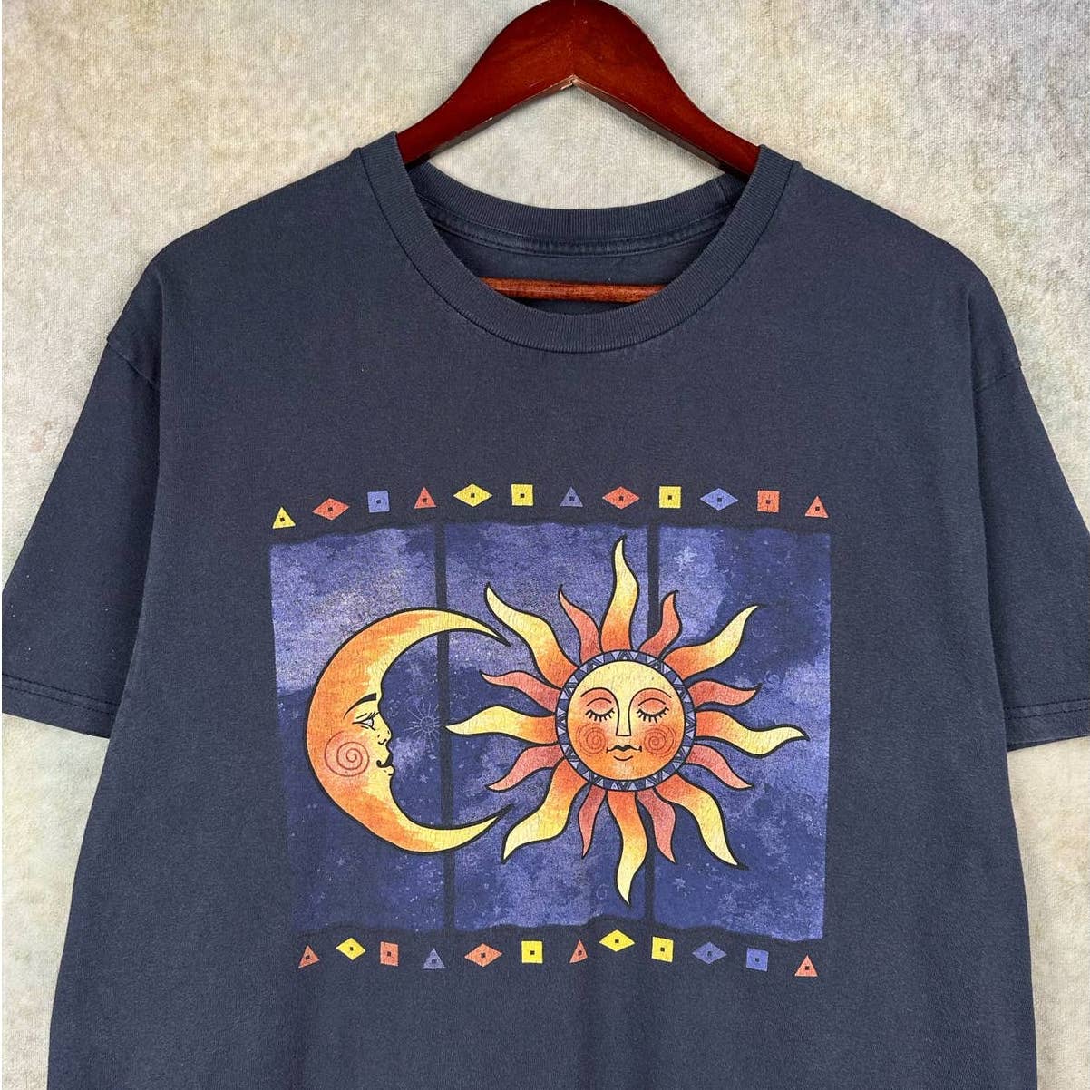 Vintage Sun & Moon Art T Shirt L