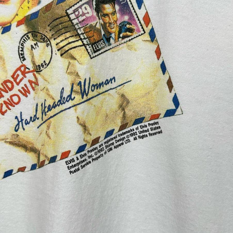 Vintage Elvis Presley Stamp T Shirt XL