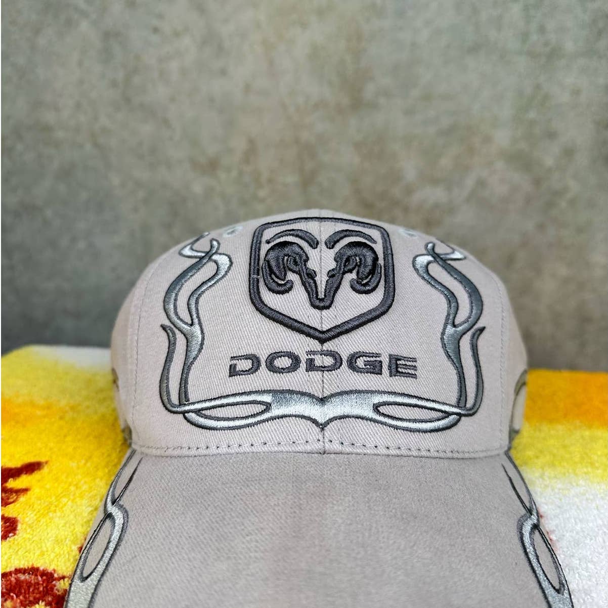 Y2K Gray Flames Dodge Hat
