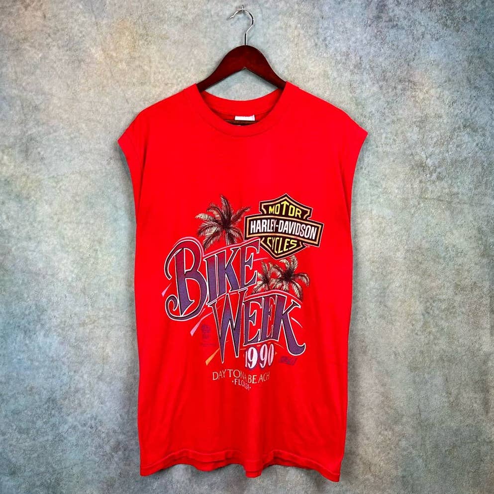 Vintage Harley Davidson Bike Week Sleeveless Shirt XL