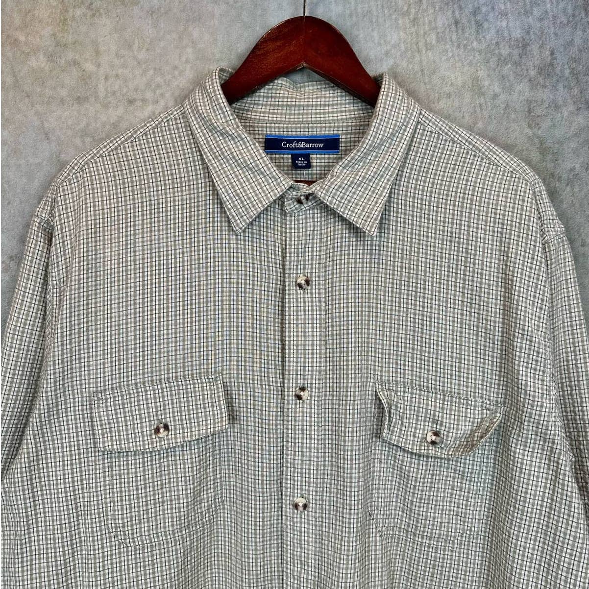 Vintage Plaid Short Sleeve Shirt XL