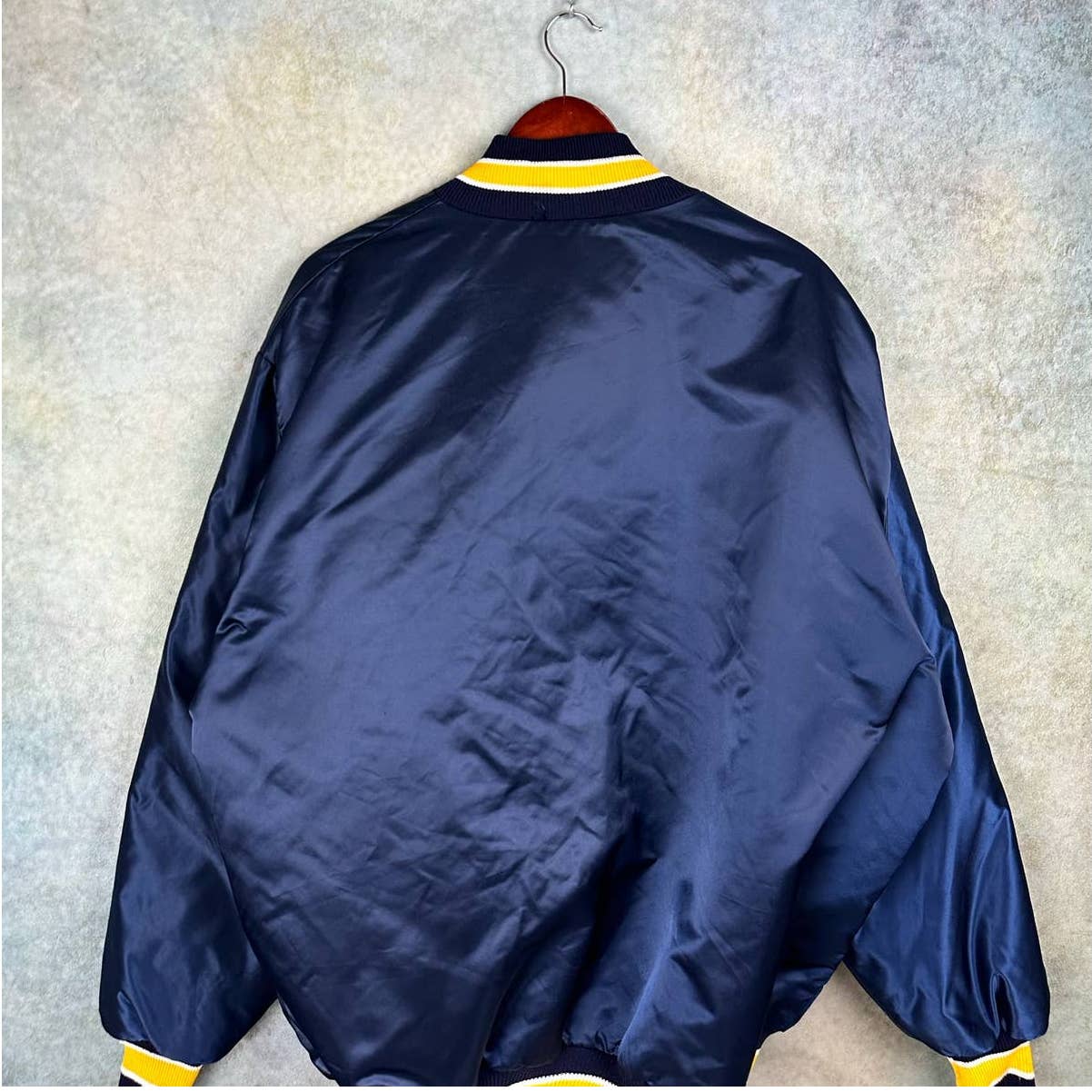 Vintage Notre Dame Satin Bomber Jacket XXL