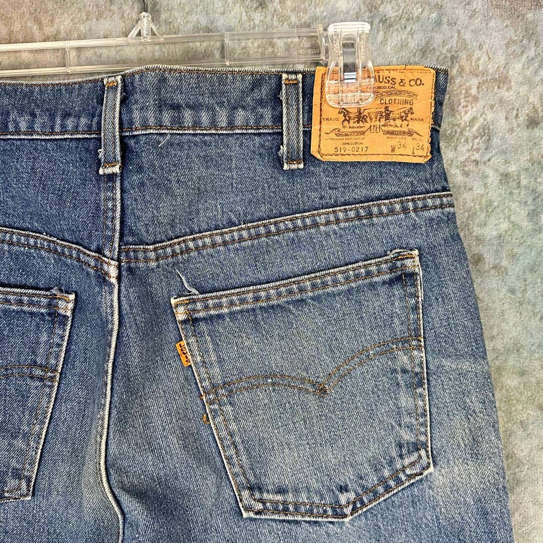 Vintage Levis 519 Jeans 34 x 34 Orange Tab
