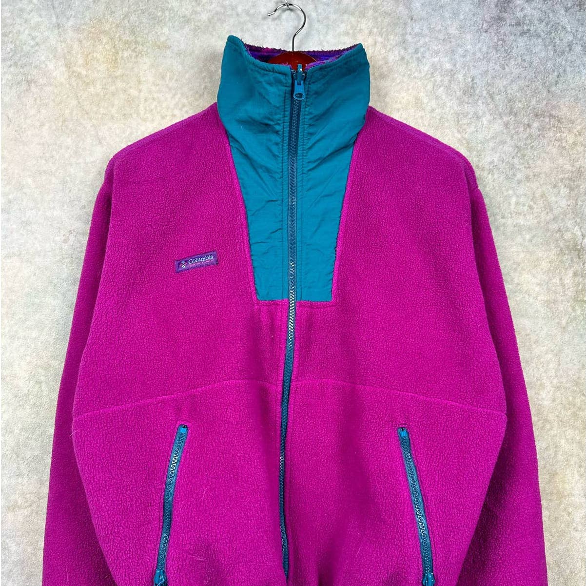 Vintage Columbia Fleece Jacket Womens M Pink 90s Full ZIp