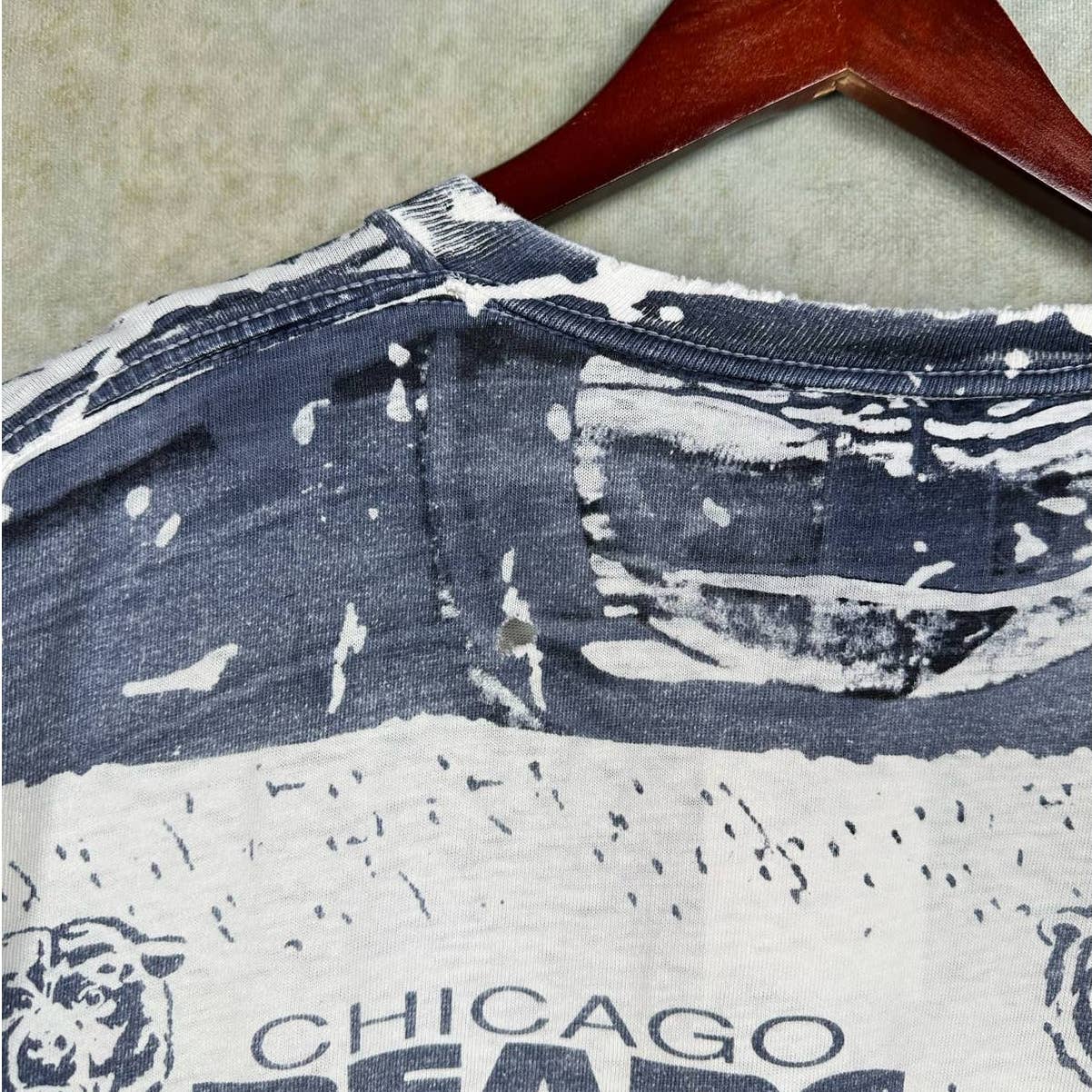 Vintage Chicago Bears All Over Print T Shirt XL