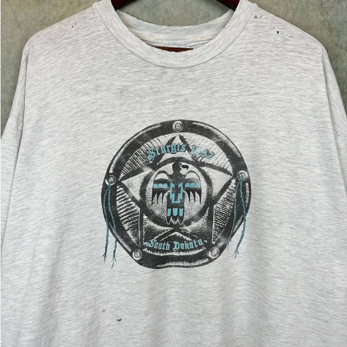 Vintage 90s Sturgis Biker T Shirt Size XXL Gray Motorcycle Bike Week