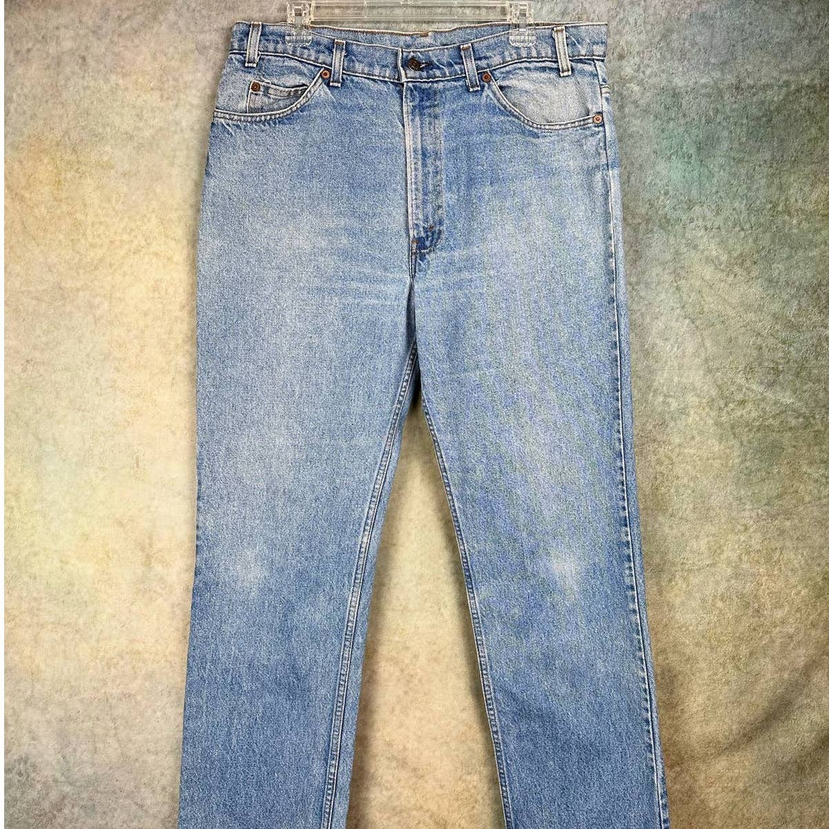 Vintage 80s Levis 505 Denim Jeans 34 x 32 Orange Tab