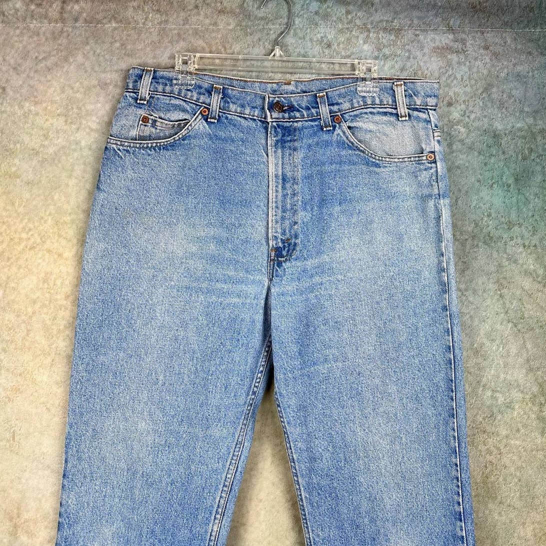 Vintage 80s Levis 505 Denim Jeans 34 x 32 Orange Tab