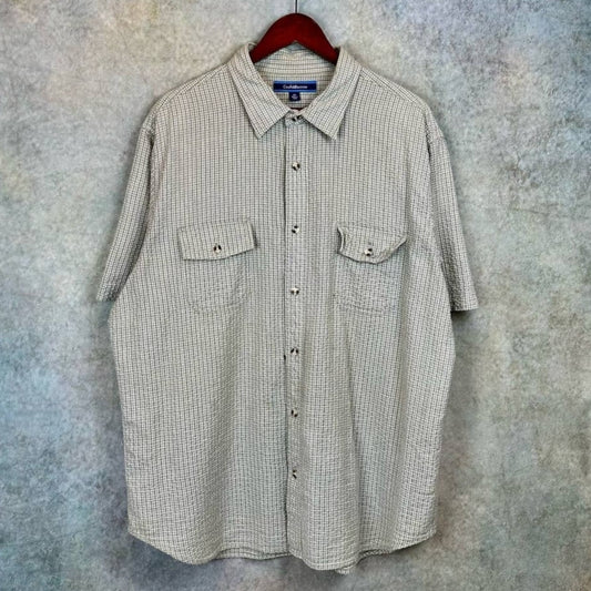 Vintage Plaid Short Sleeve Shirt XL