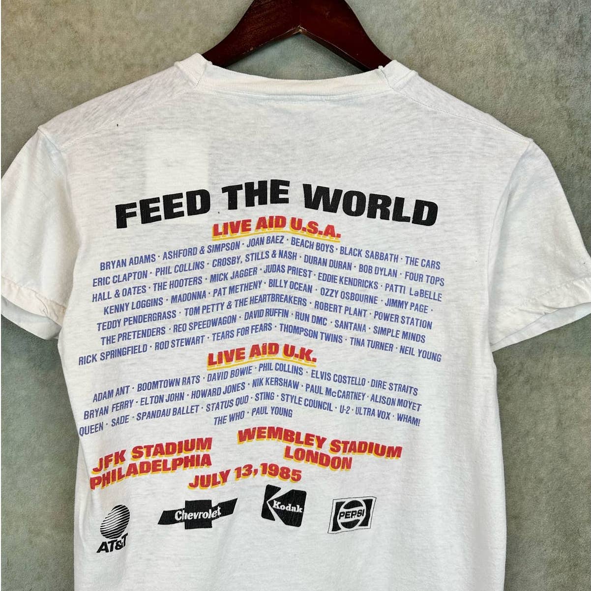 Vintage 1985 Live Aid Concert T Shirt S