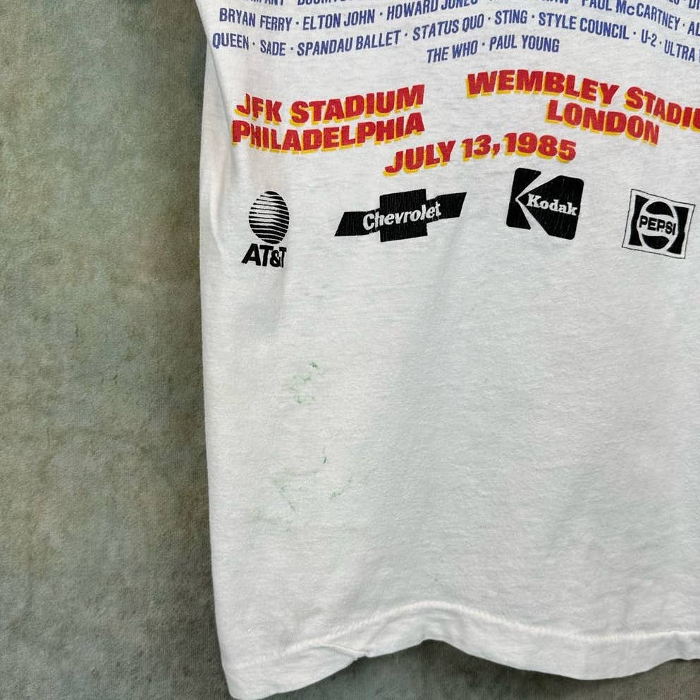 Vintage 1985 Live Aid Concert T Shirt S
