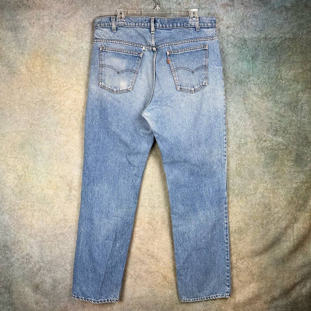 Vintage 80s Levis 505 Denim Jeans 34 x 32 Orange Tab