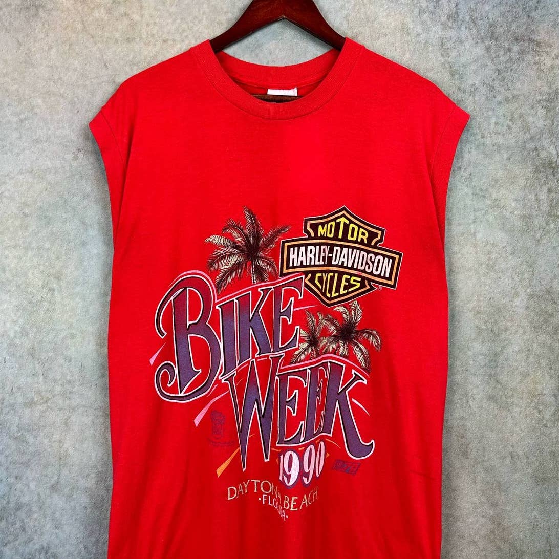 Vintage Harley Davidson Bike Week Sleeveless Shirt XL