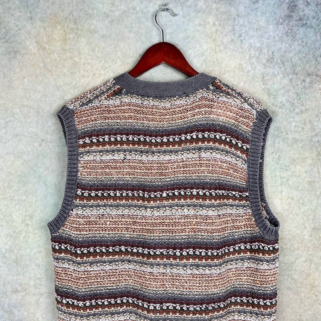 Vintage Knit Cardigan Vest L
