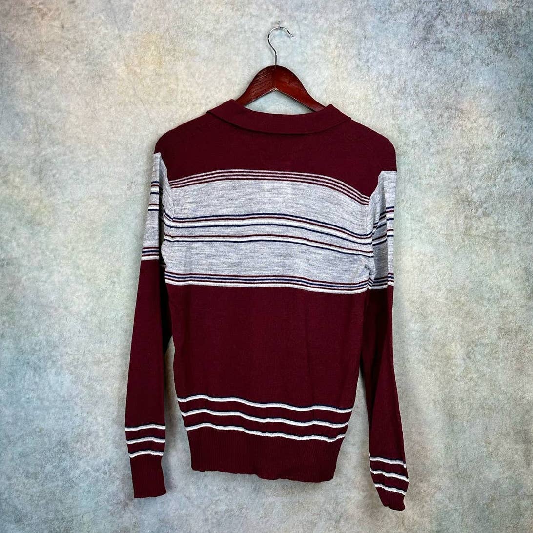 Vintage 80s Knit Collared Sweater S