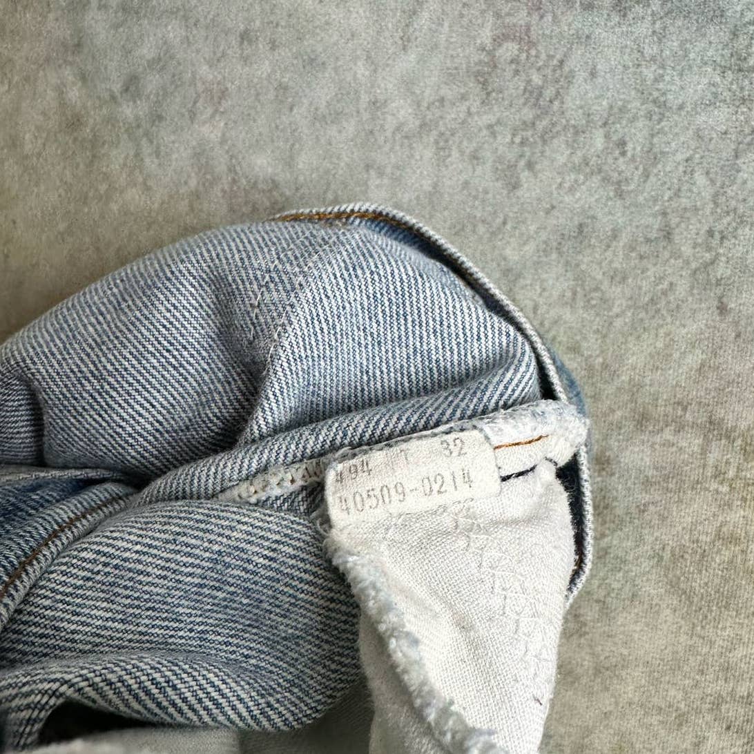 Vintage 80s Levis 505 Denim Jeans 34 x 32 Orange Tab