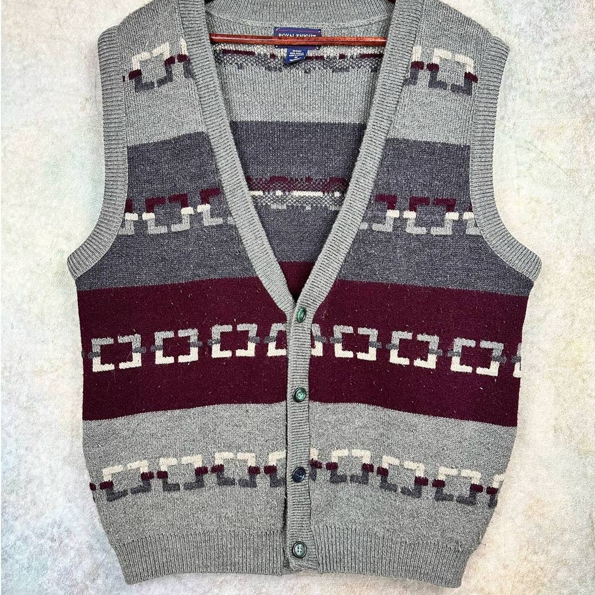 Vintage 90s Knit Cardigan Vest M