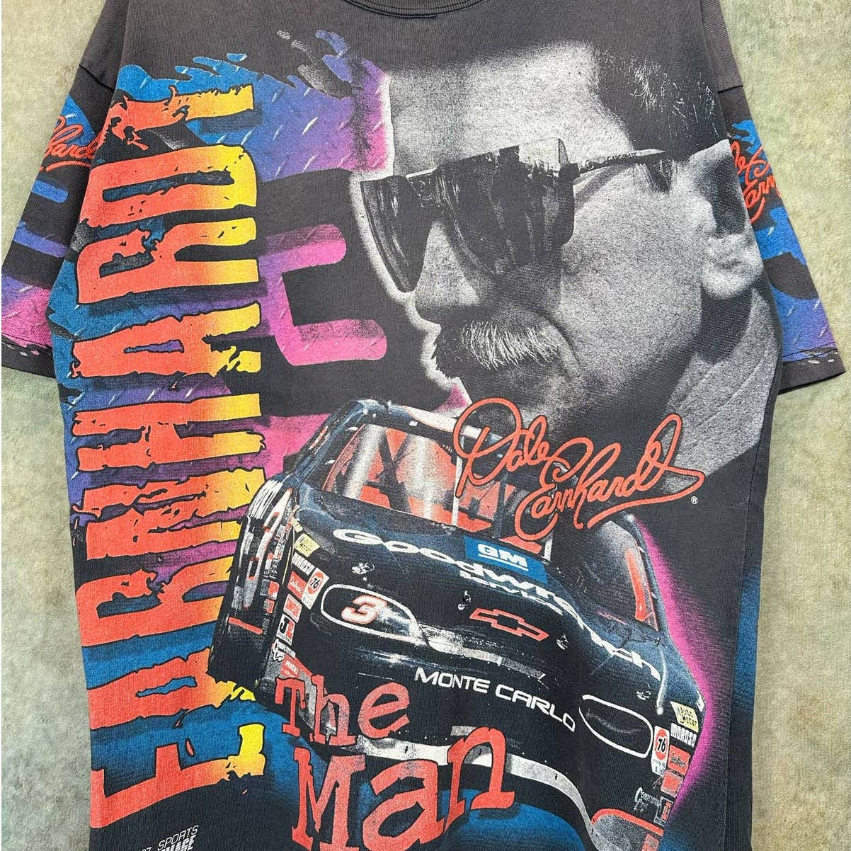 Vintage Dale Earnhardt All Over Print Nascar Racing T Shirt L