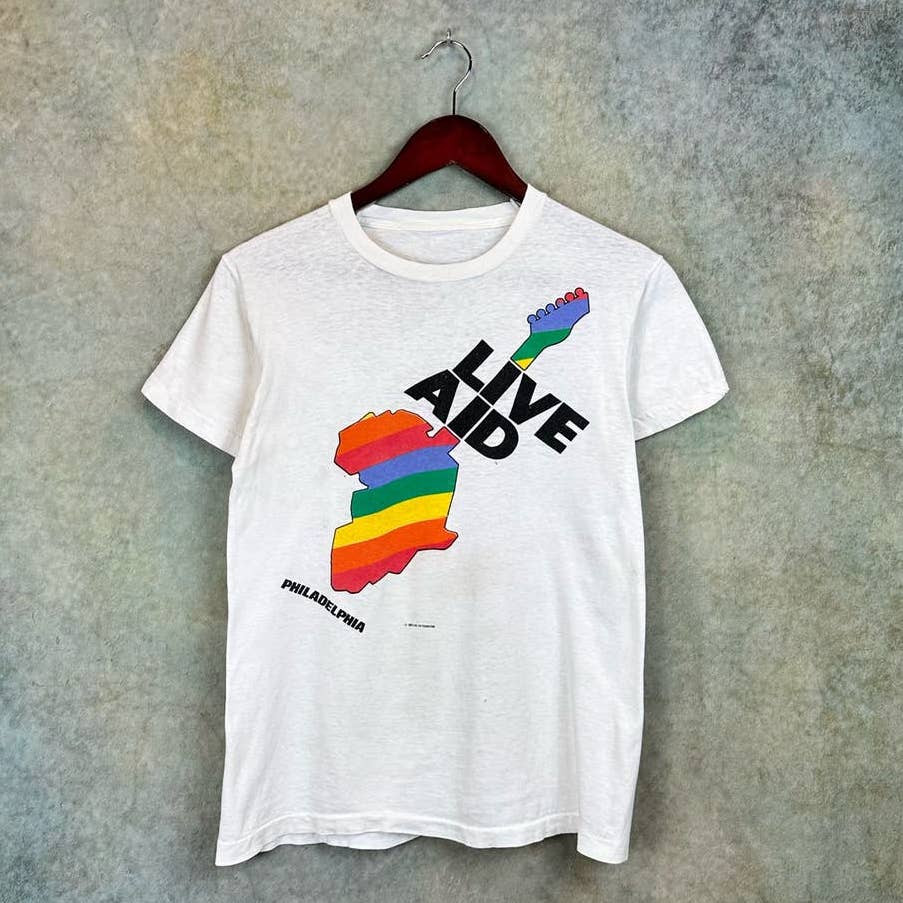 Vintage 1985 Live Aid Concert T Shirt S