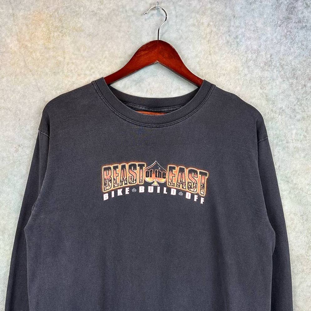 Y2K Motorcycle Biker LongSleeve Shirt M