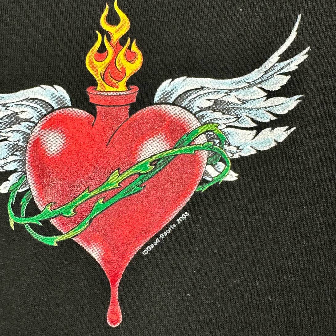 Y2K Heart Baby T Shirt L