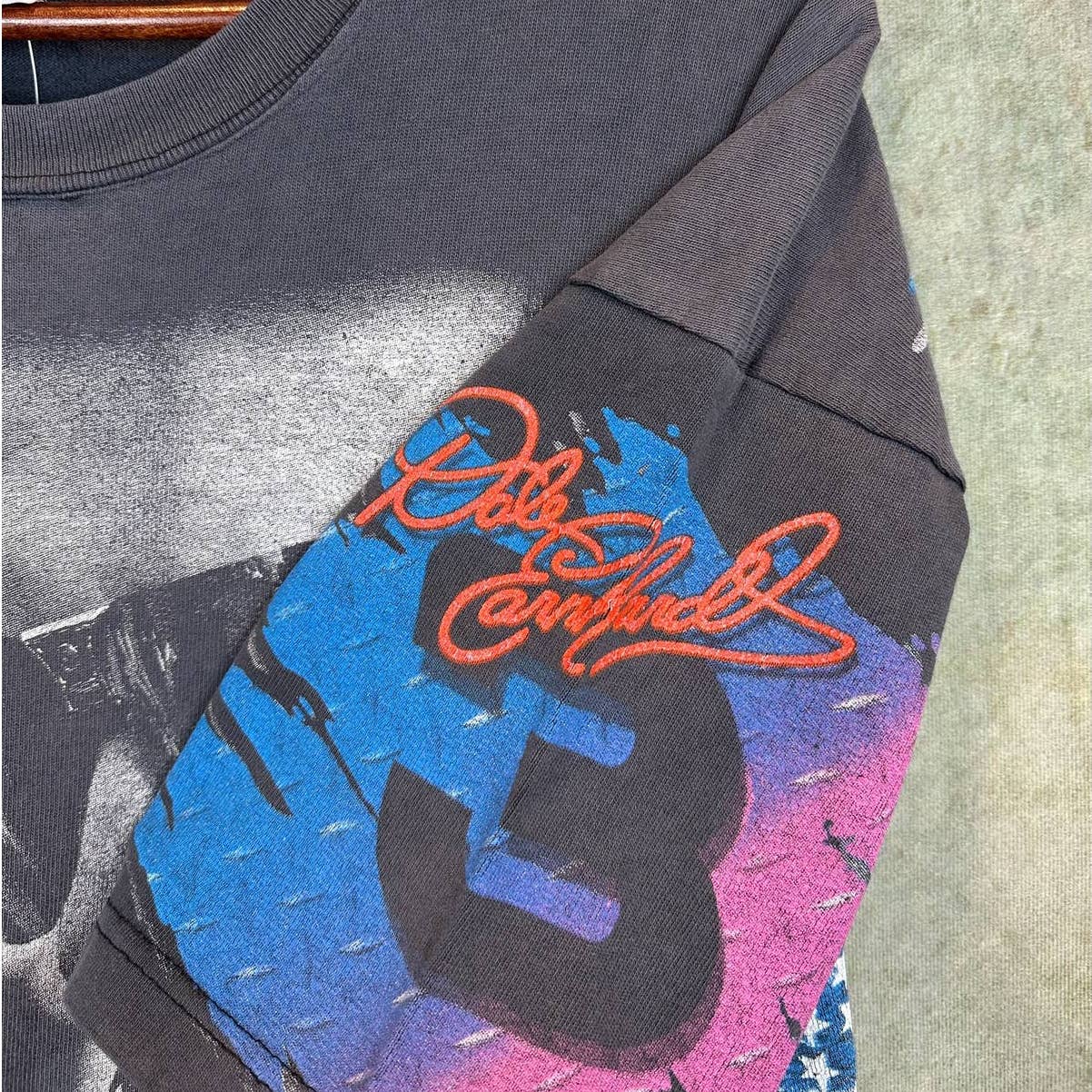 Vintage Dale Earnhardt All Over Print Nascar Racing T Shirt L