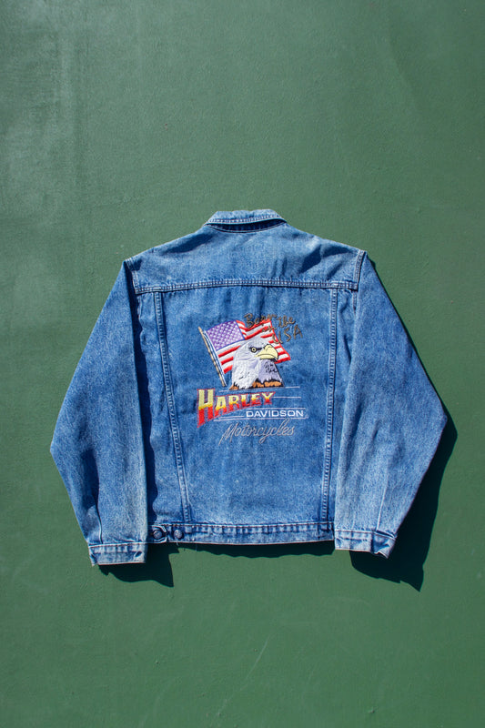 Vintage 90s Harley Davidson Denim Jacket