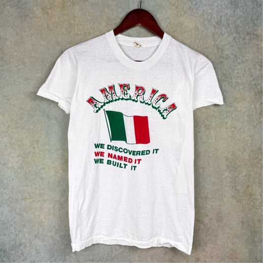 VTG 80s Italian American Pride T Shirt S