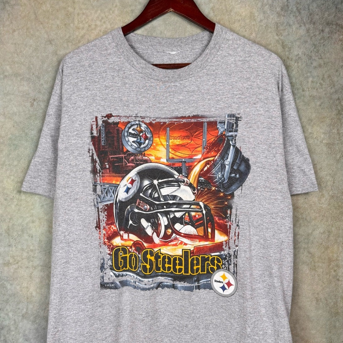 VTG 90s Pittsburgh Steelers Graphic T Shirt Sz L