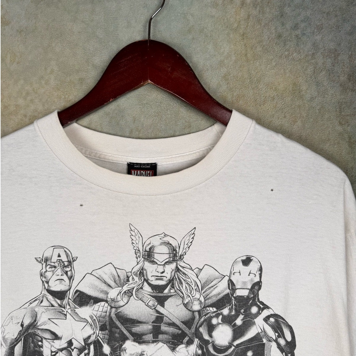 VTG Y2K Marvel Mad Engine Graphic T Shirt Sz L