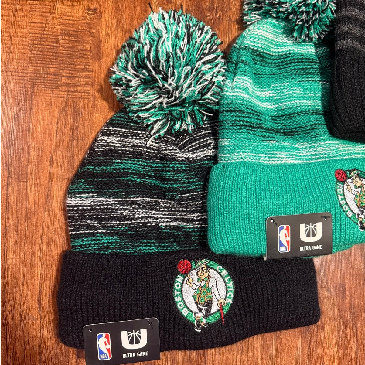 Boston Celtics NBA Beanie Hat Bundle of 3 NWT Ultra Game Green Black White