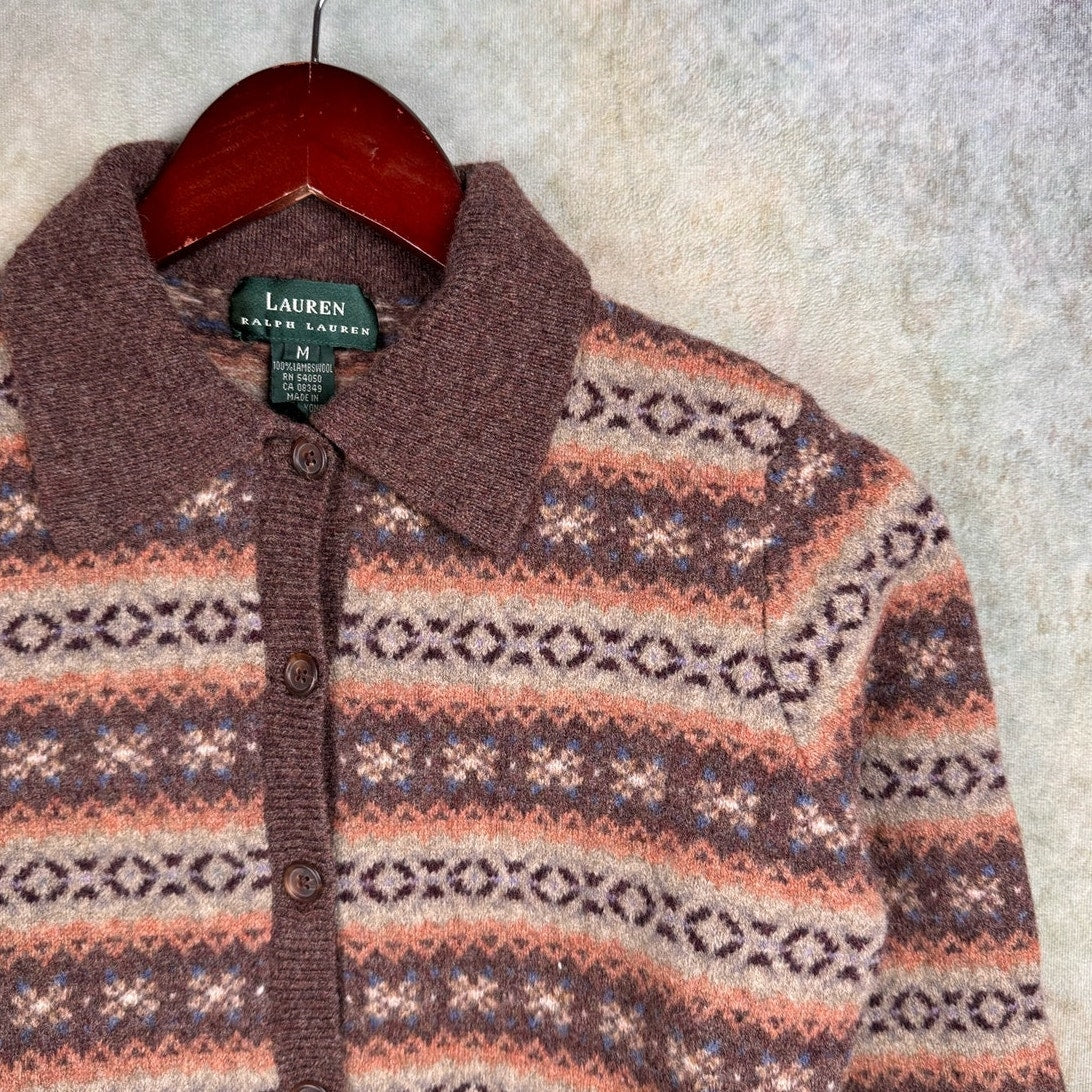 VTG 90s Ralph Lauren Knit Cardigan Sweater M