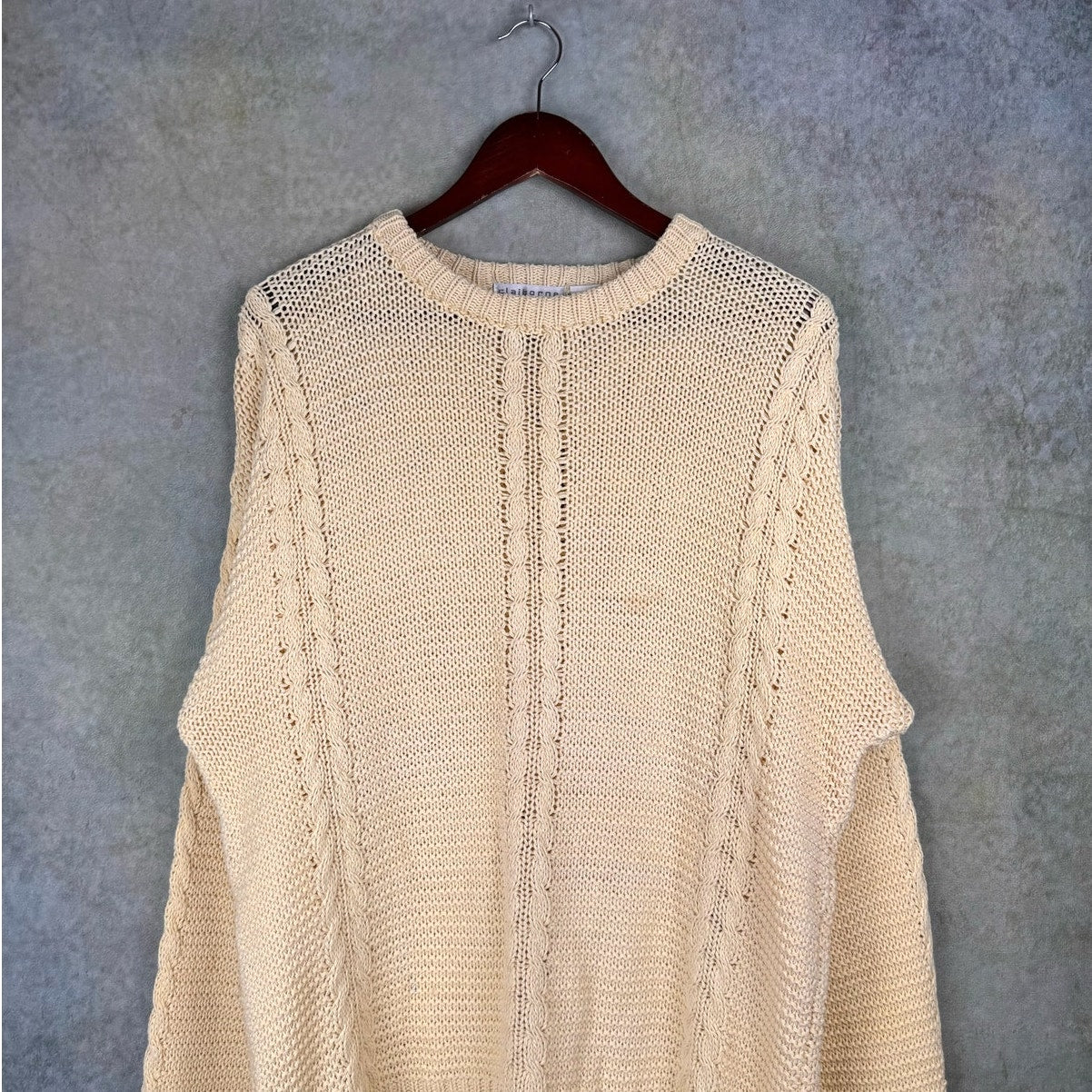 VTG 90s Claiborne Cable Knit Sweater L