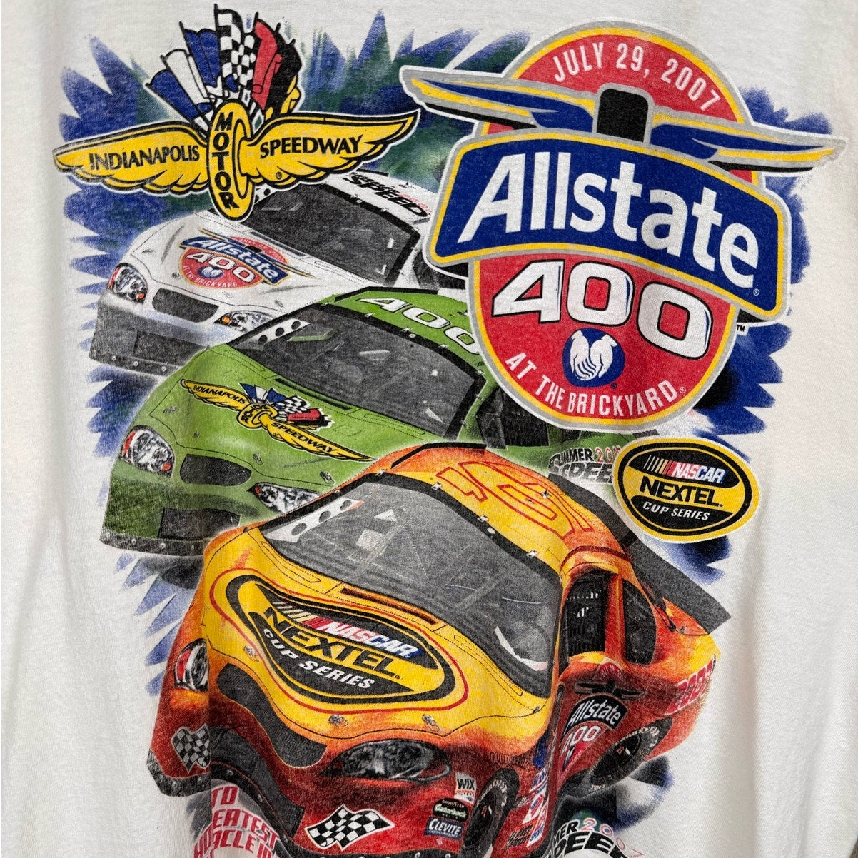 VTG Y2K Nascar Racing Big Print T Shirt Sz XL