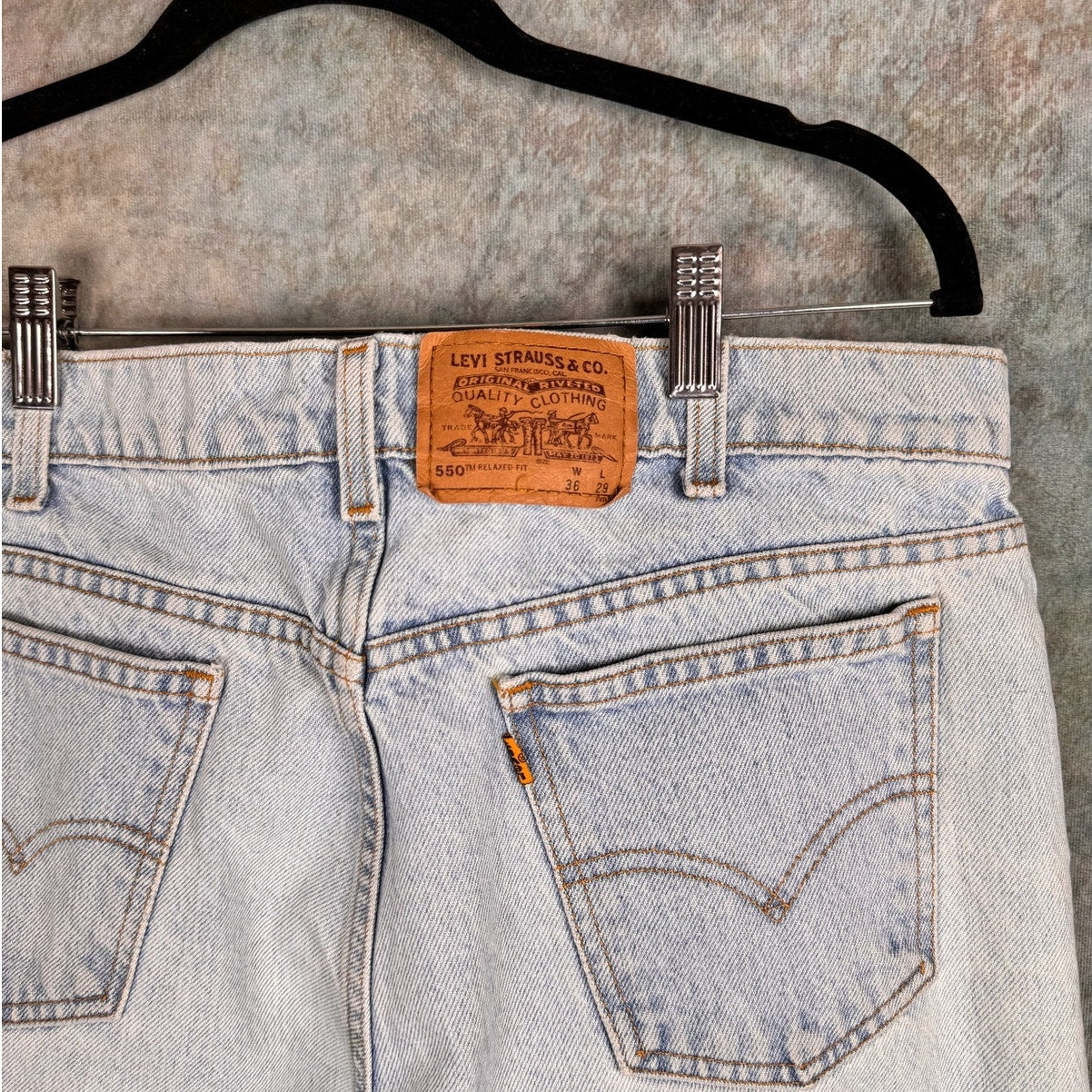 VTG 90s Levis 550 Orange Tab Jeans 36x29