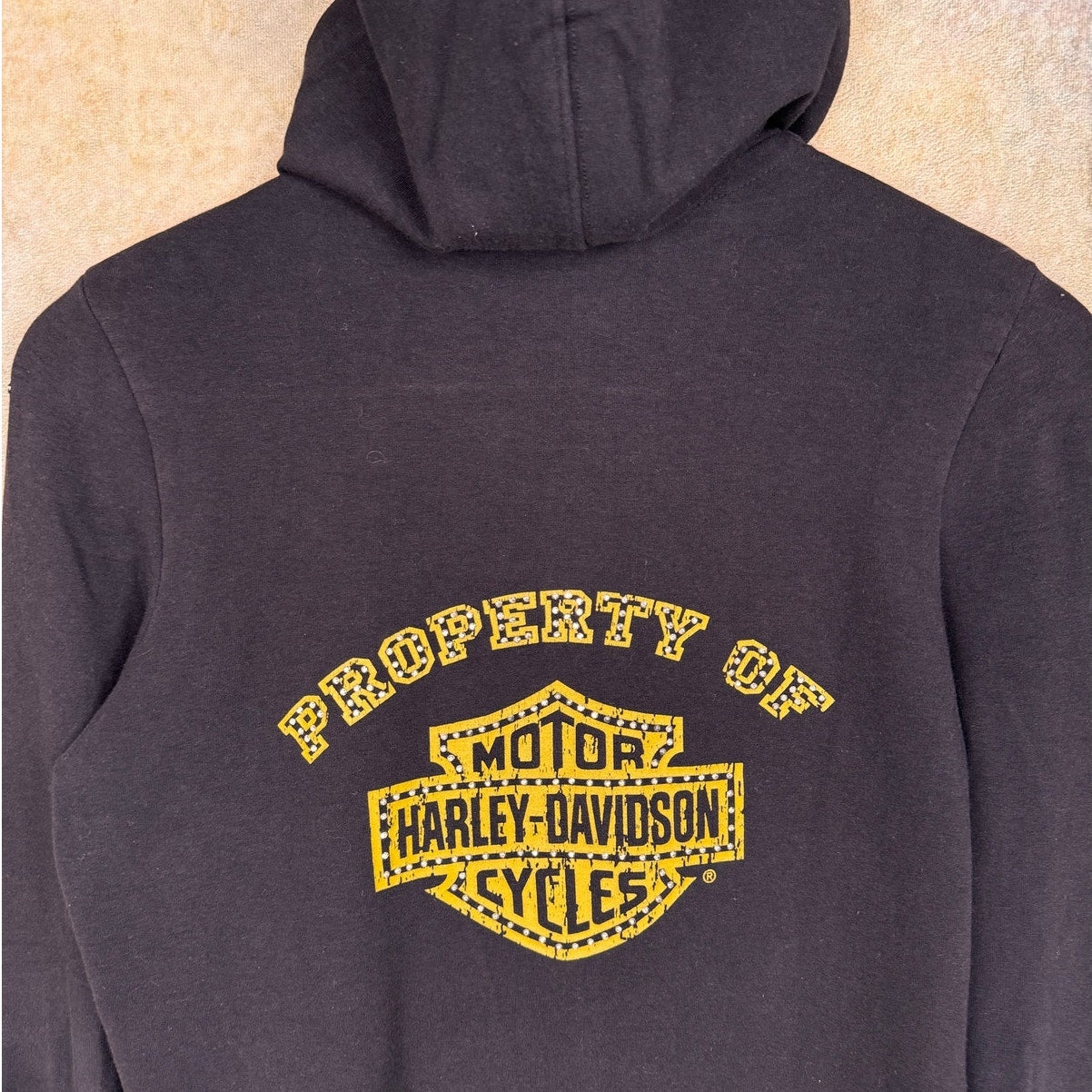 Y2K Harley Davidson Gemstone Hoodie S