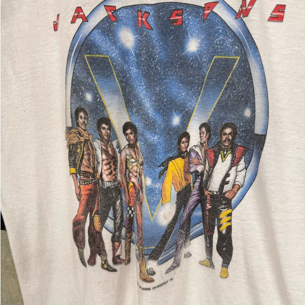VTG 1984 Jackson 5 Band T Shirt Sz L