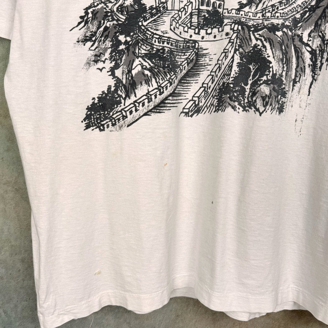 VTG Great Wall of China Graphic T Shirt M