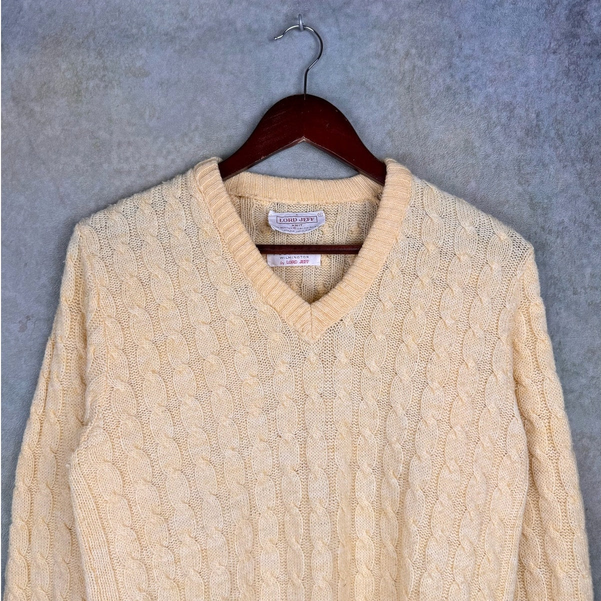 VTG 80s Lord Jeff Cable Knit Sweater S