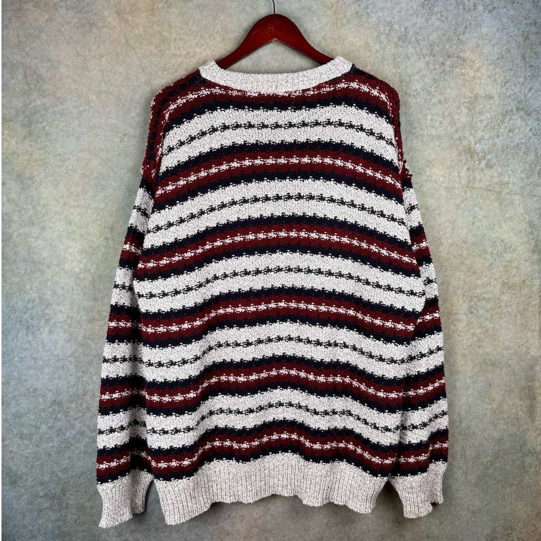 VTG 80s Fieldmaster Striped Knit Sweater L