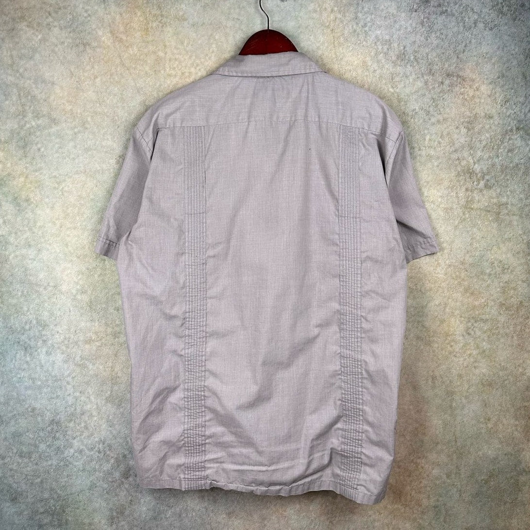 Y2K Gray Button Up Short Sleeve Shirt  L
