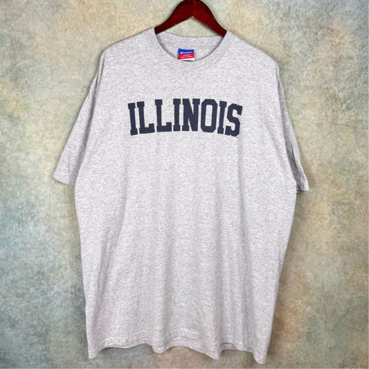 VTG 90s Illinois Fighting Illini T Shirt XXL