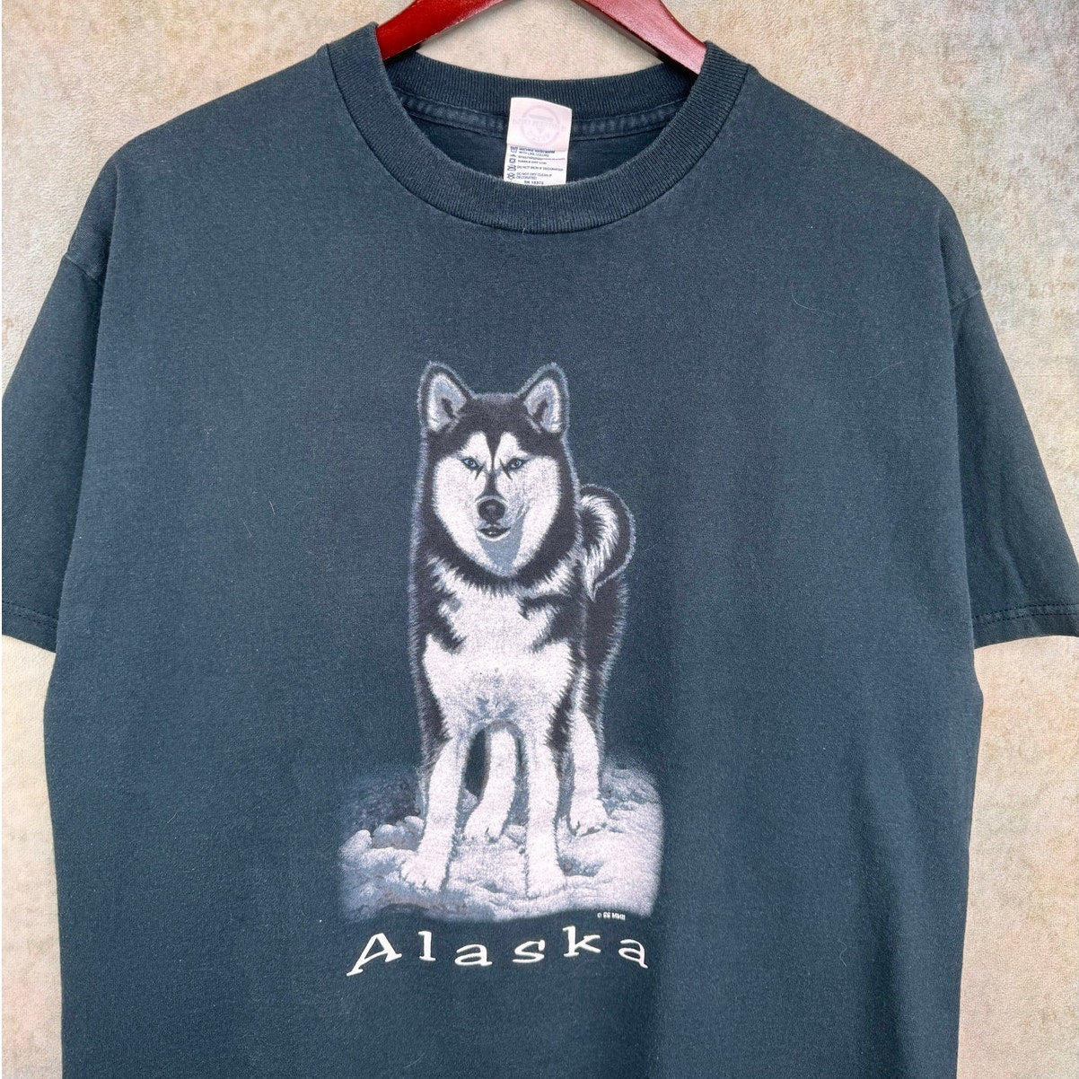 VTG 90s Wolf Graphic T Shirt L