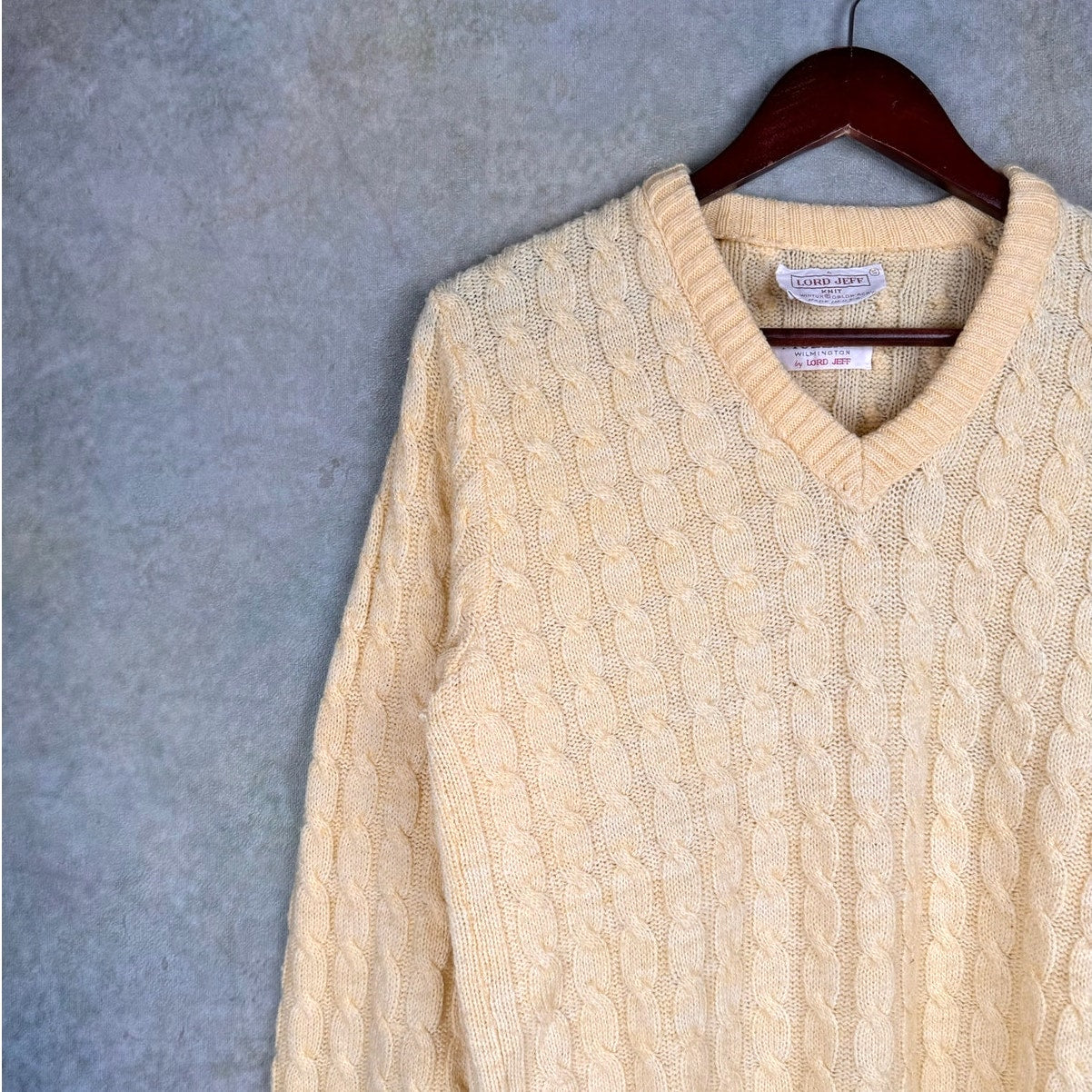 VTG 80s Lord Jeff Cable Knit Sweater S