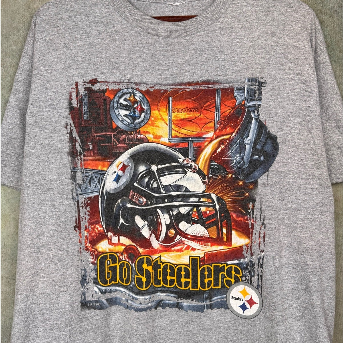 VTG 90s Pittsburgh Steelers Graphic T Shirt Sz L