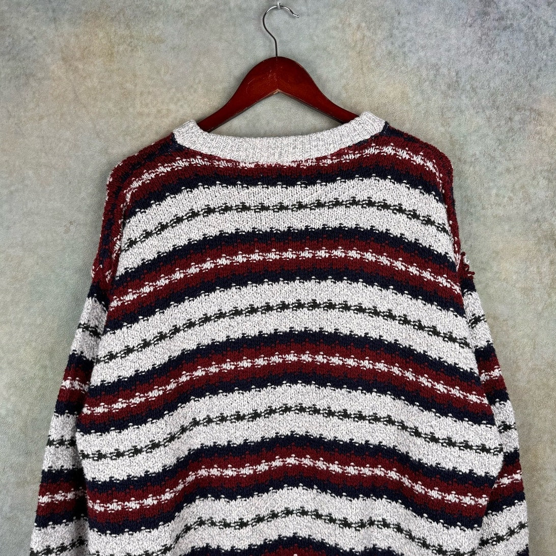 VTG 80s Fieldmaster Striped Knit Sweater L