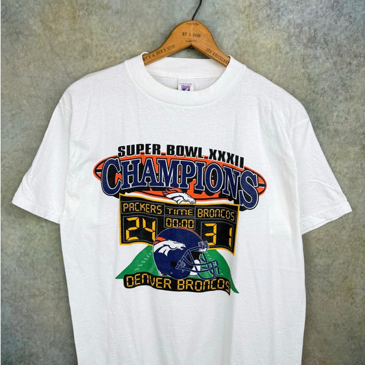 VTG 1998 Denver Broncos Super Bowl XXXII Champs T Shirt L