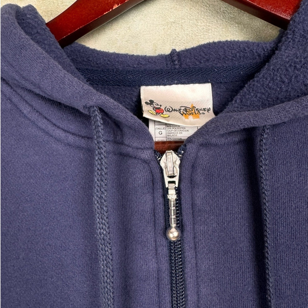 VTG 90s Disney World Full Zip Hoodie L